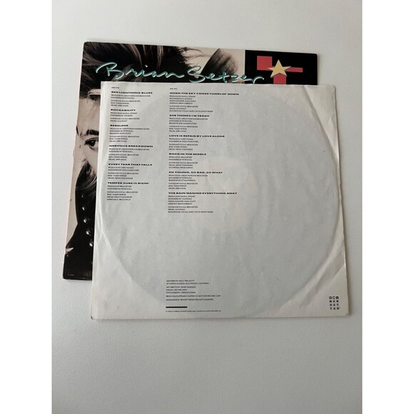 Brian Setzer Live Nude Guitars LP 1988 EMI E1-46963 Original Inner Sleeve EX - Picture 5 of 9